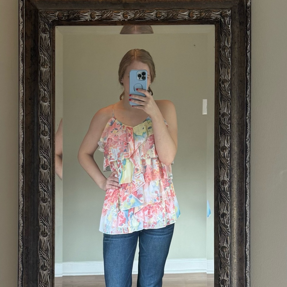 Candies Multicolor Ruffle Tank Shirt